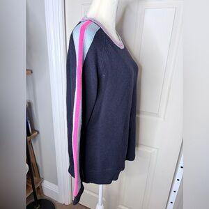 Sail to Sable merino wool blend navy blue accent Sweater size large a38